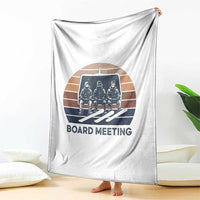Funny Snowboarding Board Meeting Throw Blanket Retro Chairlift Snowboarders Powder Junkies - Wonder Print Shop