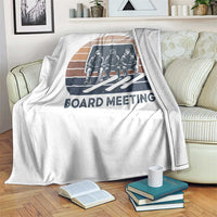 Funny Snowboarding Board Meeting Throw Blanket Retro Chairlift Snowboarders Powder Junkies - Wonder Print Shop