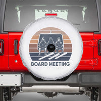 Funny Snowboarding Board Meeting Spare Tire Cover Retro Chairlift Snowboarders Powder Junkies - Wonder Print Shop