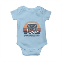 Funny Snowboarding Board Meeting Baby Onesie Retro Chairlift Snowboarders Powder Junkies - Wonder Print Shop