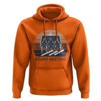 Funny Snowboarding Board Meeting Hoodie Retro Chairlift Snowboarders Powder Junkies - Wonder Print Shop
