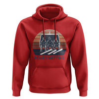 Funny Snowboarding Board Meeting Hoodie Retro Chairlift Snowboarders Powder Junkies - Wonder Print Shop