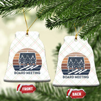 Funny Snowboarding Board Meeting Ceramic Ornament Retro Chairlift Snowboarders Powder Junkies - Wonder Print Shop