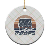 Funny Snowboarding Board Meeting Ceramic Ornament Retro Chairlift Snowboarders Powder Junkies - Wonder Print Shop