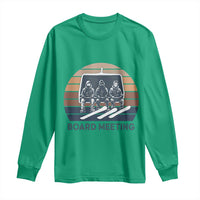 Funny Snowboarding Board Meeting Long Sleeve Shirt Retro Chairlift Snowboarders Powder Junkies - Wonder Print Shop