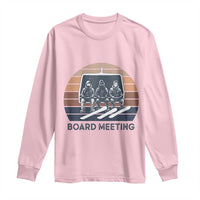 Funny Snowboarding Board Meeting Long Sleeve Shirt Retro Chairlift Snowboarders Powder Junkies - Wonder Print Shop