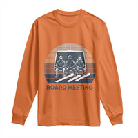 Funny Snowboarding Board Meeting Long Sleeve Shirt Retro Chairlift Snowboarders Powder Junkies - Wonder Print Shop