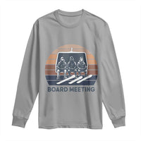 Funny Snowboarding Board Meeting Long Sleeve Shirt Retro Chairlift Snowboarders Powder Junkies - Wonder Print Shop