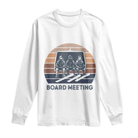 Funny Snowboarding Board Meeting Long Sleeve Shirt Retro Chairlift Snowboarders Powder Junkies - Wonder Print Shop