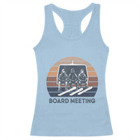 Funny Snowboarding Board Meeting Racerback Tank Top Retro Chairlift Snowboarders Powder Junkies - Wonder Print Shop