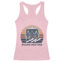 Funny Snowboarding Board Meeting Racerback Tank Top Retro Chairlift Snowboarders Powder Junkies - Wonder Print Shop