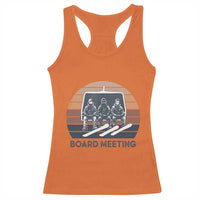 Funny Snowboarding Board Meeting Racerback Tank Top Retro Chairlift Snowboarders Powder Junkies - Wonder Print Shop
