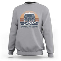 Funny Snowboarding Board Meeting Sweatshirt Retro Chairlift Snowboarders Powder Junkies - Wonder Print Shop