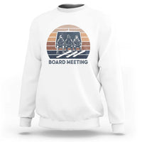 Funny Snowboarding Board Meeting Sweatshirt Retro Chairlift Snowboarders Powder Junkies - Wonder Print Shop