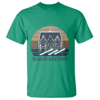 Funny Snowboarding Board Meeting T Shirt Retro Chairlift Snowboarders Powder Junkies - Wonder Print Shop