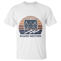 Funny Snowboarding Board Meeting T Shirt Retro Chairlift Snowboarders Powder Junkies - Wonder Print Shop