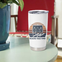 Funny Snowboarding Board Meeting Tumbler Cup Retro Chairlift Snowboarders Powder Junkies - Wonder Print Shop