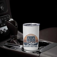 Funny Snowboarding Board Meeting Tumbler Cup Retro Chairlift Snowboarders Powder Junkies - Wonder Print Shop
