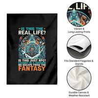 Is This the Real Life RPG Parody Fantasy Dice Garden Flag Funny Epic Tabletop Dungeon Roleplay Game Fans - Wonder Print Shop