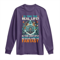 Is This the Real Life RPG Parody Fantasy Dice Long Sleeve Shirt Funny Epic Tabletop Dungeon Roleplay Game Fans - Wonder Print Shop