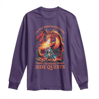 I’m Not Procrastinating I’m Doing Side Quests Long Sleeve Shirt Fantasy Gamer Humor Epic Dragon RPG Adventure - Wonder Print Shop