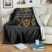 The Dice Giveth and the Dice Taketh Away RPG Quote Throw Blanket Classic Tabletop Dice Humor Fantasy Roleplay Fans - Wonder Print Shop