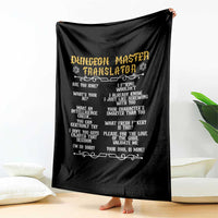 Dungeon Master Translator RPG Humor Throw Blanket Sarcastic Tabletop Roleplay Game Masters and Players - Wonder Print Shop