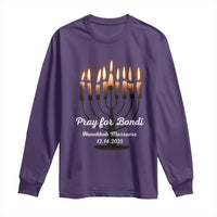 Pray for Bondi Australia Hanukkah Dec 14 2025 Long Sleeve Shirt Menorah Lights Jewish Faith Memorial - Wonder Print Shop