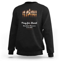 Pray for Bondi Australia Hanukkah Dec 14 2025 Sweatshirt Menorah Lights Jewish Faith Memorial - Wonder Print Shop