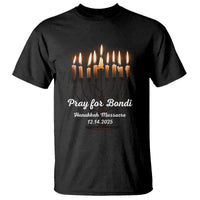 Pray for Bondi Australia Hanukkah Dec 14 2025 T Shirt Menorah Lights Jewish Faith Memorial - Wonder Print Shop