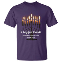 Pray for Bondi Australia Hanukkah Dec 14 2025 T Shirt Menorah Lights Jewish Faith Memorial - Wonder Print Shop