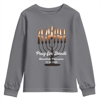 Pray for Bondi Australia Hanukkah Dec 14 2025 Youth Sweatshirt Menorah Lights Jewish Faith Memorial - Wonder Print Shop