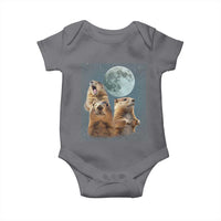 Funny Three Groundhog Meme Baby Onesie Woodchucks Under The Moon