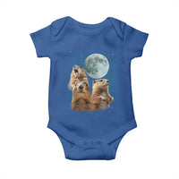 Funny Three Groundhog Meme Baby Onesie Woodchucks Under The Moon