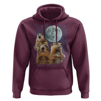 Funny Three Groundhog Meme Hoodie Woodchucks Under The Moon