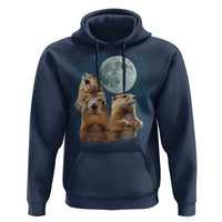 Funny Three Groundhog Meme Hoodie Woodchucks Under The Moon