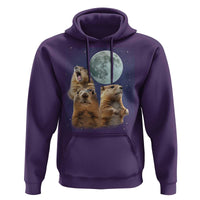Funny Three Groundhog Meme Hoodie Woodchucks Under The Moon