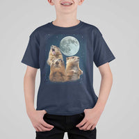 Funny Three Groundhog Meme T Shirt For Kid Woodchucks Under The Moon
