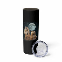 Funny Groundhog Meme Skinny Tumbler Woodchucks Under The Moon