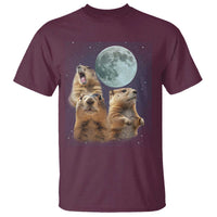 Funny Three Groundhog Meme T Shirt Woodchucks Under The Moon