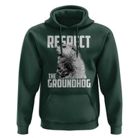 Respect The Groundhog Hoodie Funny Woodchuck Shadow Meteorlogy