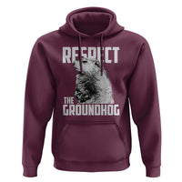 Respect The Groundhog Hoodie Funny Woodchuck Shadow Meteorlogy