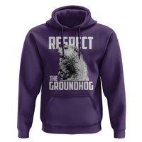 Respect The Groundhog Hoodie Funny Woodchuck Shadow Meteorlogy