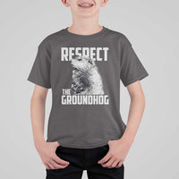 Respect The Groundhog T Shirt For Kid Funny Woodchuck Shadow Meteorlogy