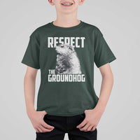 Respect The Groundhog T Shirt For Kid Funny Woodchuck Shadow Meteorlogy
