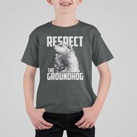 Respect The Groundhog T Shirt For Kid Funny Woodchuck Shadow Meteorlogy
