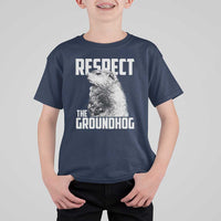 Respect The Groundhog T Shirt For Kid Funny Woodchuck Shadow Meteorlogy