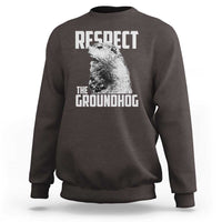 Respect The Groundhog Sweatshirt Funny Woodchuck Shadow Meteorlogy