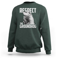 Respect The Groundhog Sweatshirt Funny Woodchuck Shadow Meteorlogy