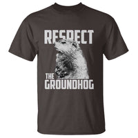 Respect The Groundhog T Shirt Funny Woodchuck Shadow Meteorlogy